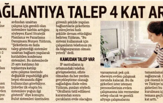 Hürriyet - 15.03.2020 - Uzaktan Bağlantıya Talep 4 Kat Arttı
