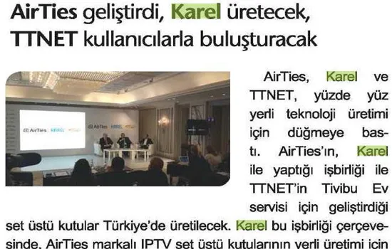 İnşaat ve Yatırım - 01.03.2014 - AİRTİES GELİŞTİRDİ, KAREL ÜRETECEK