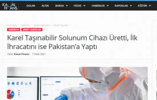 Kanal Finans - 07.01.2021 - Karel Taşınabilir Sonunum Cihazı Üretti