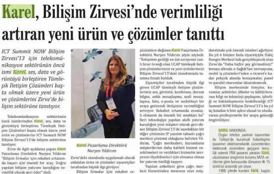 Küresel - 30.09.2013 - BİLİŞİM ZİRVESİNDE VERİMLİLİĞİ ARTIRAN YENİ ÜRÜN VE ÇÖZÜMLER TANITTI 