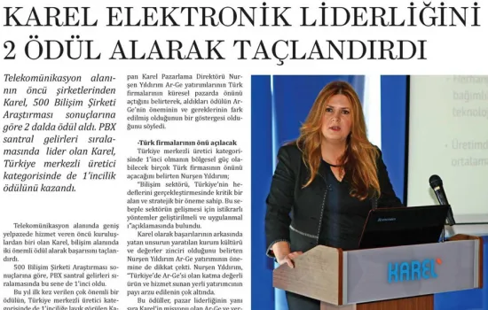 Küresel Ana Haber - 09.07.2013 - KAREL ELEKTRONİK LİDERLİĞİNİ