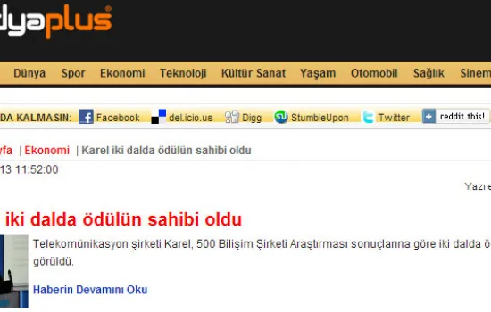 Medyaplus - 03.07.2013 - Karel iki dalda ödülün sahibi oldu