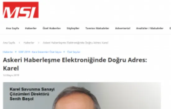 MSI - 14.05.2019 - Askeri Haberleşme Elektroniğinde Doğru Adres Karel