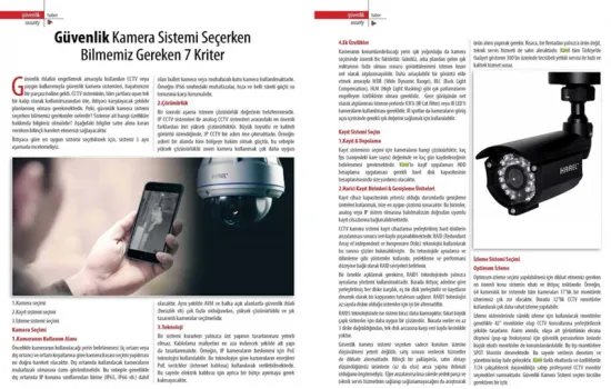 Sektörüm Dergisi - 01.02.2015 - GÜVENLİK KAMERA SİSTEMİ SEÇERKEN