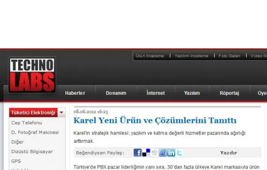 Techno-Labs - 08.06.2012 - Karel Yeni Ürün ve Çözümlerini Tanıttı
