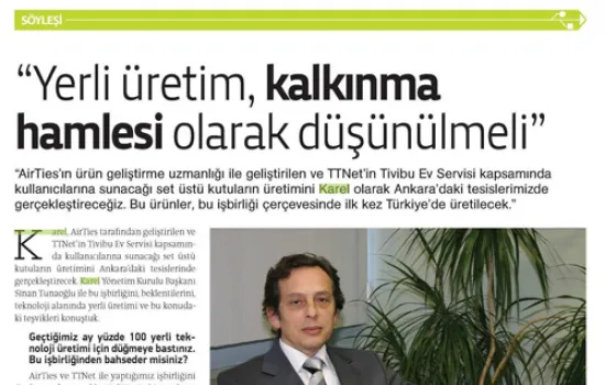 Tele.Com.Tr - 01.03.2014 - YERLİ ÜRETİM, KALKINMA HAMLESİ
