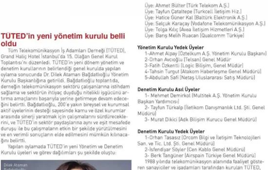 Telepati Telekom - 01.06.2014 - TUTED' İN YENİ YÖNETİM KURULU BELLİ OLDU
