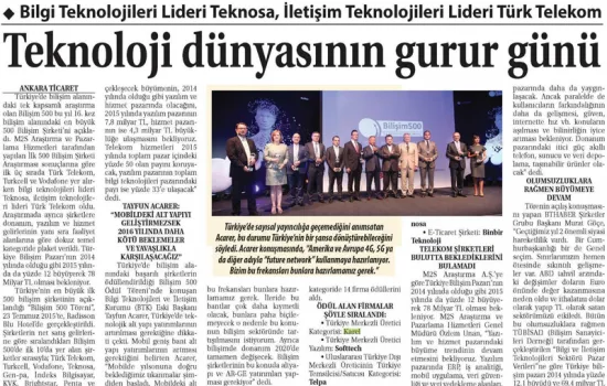 Ticaret Gazetesi - 25.07.2015 - TEKNOLOJİ DÜNYASININ GURUR GÜNÜ