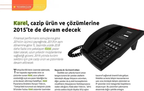 Turizm&Yatırım - 01.01.2015 - KAREL CAZİP ÜRÜN VE ÇÖZÜMLERİNE
