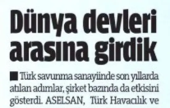 Türkiye Gazetesi - 05.12.2019 - Dünya Devleri Arasına Girdik