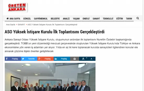Üreten Ankara - 28.10.2018 - ASO Yüksek İstişare Kurulu