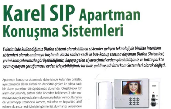 Yapı Magazin - 10.11.2012 - KAREL SIP Apartman Konuşma Sistemleri