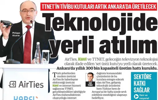 Yeni Şafak - 21.01.2014 - Teknolojide yerli yatırım
