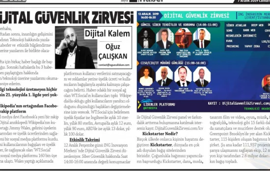 Yeni Tuna - 07.12.2019 - Dijital Güvenlik Zirvesi
