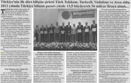 Yeni Gün - 26.06.2013 - BİLİŞİMİN LİDERLERİ