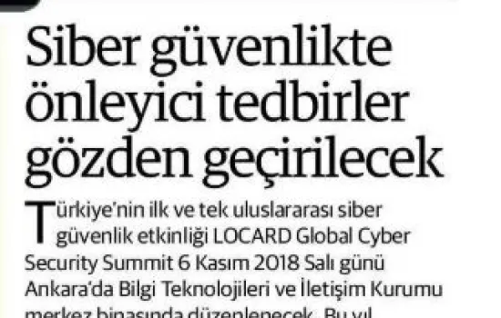 Yenişafak - 30.10.2018 - Siber Güvenlikte Önleyici Tedbirler