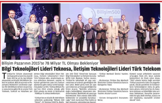 Yeni Vizyon - 25.07.2015 - BİLGİ TEKNOLOJİLERİ LİDERİ