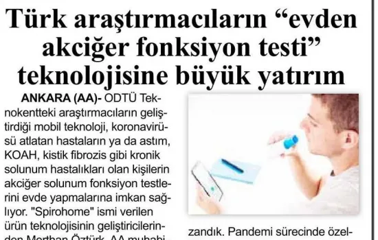 Zafer - 02.07.2020 - Türk Araştırmacıların Evden Akciğer 